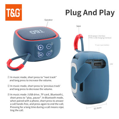 Altavoz Bluetooth Mini altavoces potentes inalámbricos portátiles TWS BT 5,3 caja de sonido altavoz HIFI compatible con tarjeta TF Radio TG659
