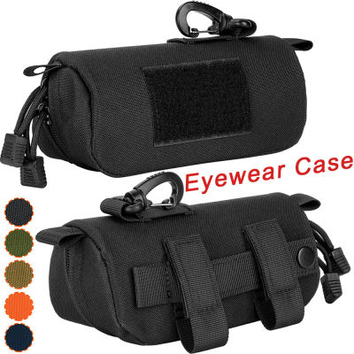 Estuche táctico para gafas de sol MOLLE, estuche semiduro para gafas con clip, antiespaldaduras y ajuste Universal para gafas y gafas de sol