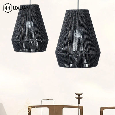 Lámpara colgante de mimbre tejida a mano para cocina, accesorios de iluminación modernos, cesta de sombra para Isla, comedor, pasillo