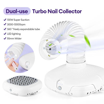 Colector de Polvo para Uñas de 13000 RPM, Aspiradora para Manicura, Herramienta de Uñas de Alta Potencia, Aspiradora para Uñas con Filtro