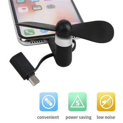 Miniventilador portátil 3 en 1 para teléfono móvil, ventilador de refrigeración con puerto Micro USB tipo C para iPhone, Samsung, Xiaomi, Huawei, de alta calidad