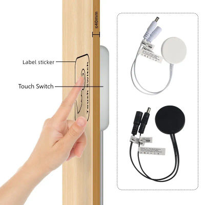 Sensor táctil oculto DC12V/24V, interruptor regulador de luz LED táctil para muebles de madera