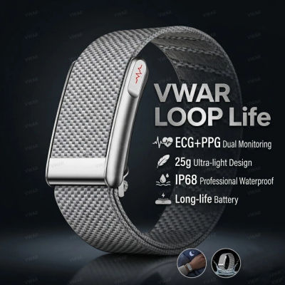 Pulsera Inteligente VWAR Loop Life Fitness Tracker con ECG+PPG, SpO2, Monitor de Ritmo Cardíaco, Presión Arterial y Podómetro
