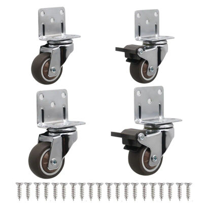Ruedas giratorias universales para muebles de alta resistencia, ruedas silenciosas para mesa, silla, sofá con freno de seguridad, 4 Uds.