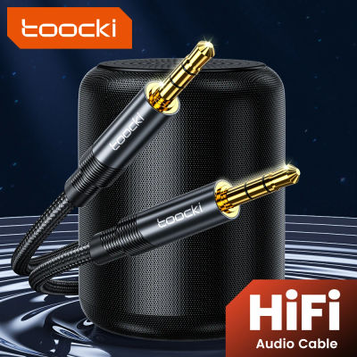 Toocki-Cable auxiliar de Audio, Cable auxiliar de conector macho a macho de 3,5mm para auriculares de coche, Cable de altavoz de extensión de Audio para ordenador portátil Samsung Xiaomi