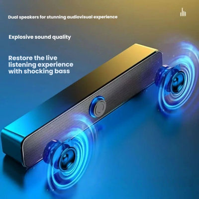 Barra de Sonido para PC, Altavoz Bluetooth Inalámbrico y con Cable, Alimentado por USB, para TV, PC, Portátil, Juegos, Sistema de Audio Envolvente para Cine en Casa