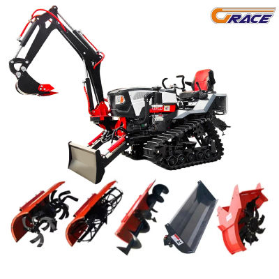 Tractor de orugas con cargador de 25hp, 30hp, 35hp, 40hp con orugas de goma, mini tractor, mini excavadora en venta