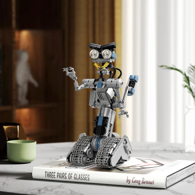 Juego de bloques de construcción de robot Johnny 5, decoración del hogar, modelo de decoración de habitación, regalo para adultos (386 piezas)