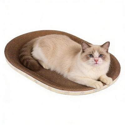 Rascador para Gatos, Divertido, Corrugado, Ovalado, Protector de Muebles, Cama para Gatos, Sofá para Mascotas, para que los Gatitos Duerman y Afilar sus Garras en Interiores