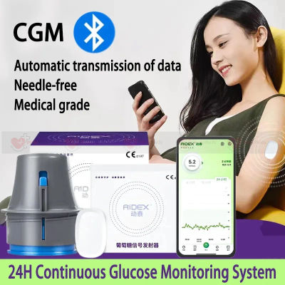 Sensor de glucosa Aidex cgm Monitor de glucosa continuo Aidex Sensor Transmisor Diabetes CGMS 24h Monitor en tiempo real sin escaneo