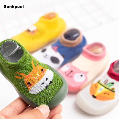Zapatos antideslizantes para niños, calcetines de suelo antideslizantes de algodón para recién nacidos y niñas, calcetines de interior con suela de goma para bebés, zapatos infantiles