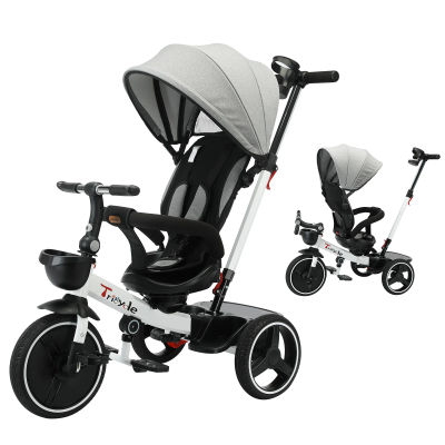 Triciclo para Bebés, Bicicleta para Niños, 6 en 1, Capota Ajustable, Posición Sentada y Acostada, Desmontaje y Montaje Rápidos, de 1 a 5 Años