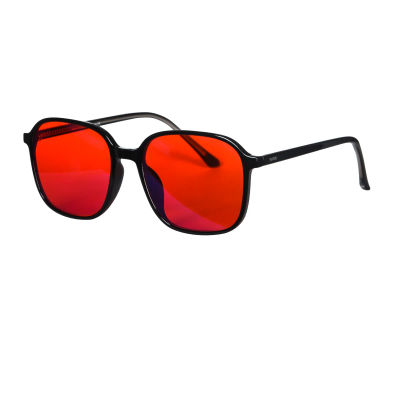 Gafas estilo y2k para hombre y mujer, lentes rojas de forma cuadrada para un mejor sueño, gafas bloqueadoras de luz azul, lentes naranjas para juegos por ordenador