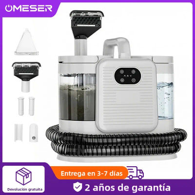 Limpiador de Alfombras a Vapor de 1650W, 15KPa, con Función de Aspiración y Pulverización, para Limpiar Manchas en Asientos de Auto, Sofás, Pelo de Mascotas y Tapicería