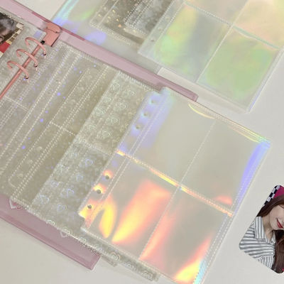 10 Uds. Álbum de fotos de 1/2/4 rejillas A5 página interior carpeta para sesión fotográfica funda para fotos 6 anillos recarga página interior sesión fotográfica Kpop Ş