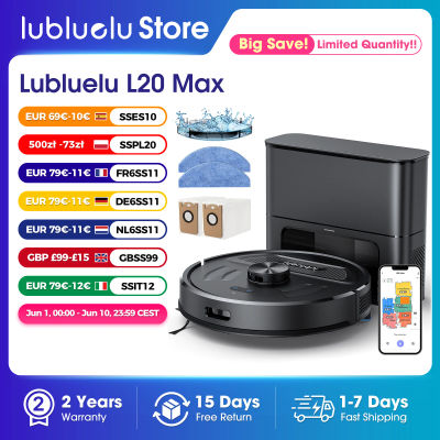 Lubluelu L20Max Robot aspirador 3 en 1 con vaciado automático, succión de 6000Pa, navegación LiDAR, bolsa grande para polvo, manos libres, tiempo de ejecución de 120 minutos