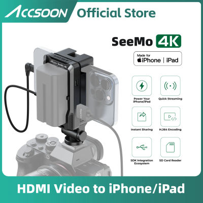 Accsoon Seemo 4K iPhone ipad lector SD de carga H.264 grabación compartido vídeo transmisión en vivo captura HDMI a Monitor de dispositivo IOS