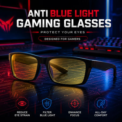 Gafas con Filtro de Luz Azul para Hombre y Mujer, Gafas Anti Fatiga para Juegos, Lentes Amarillas, Gafas para Pantalla de Ordenador, para Oficina y Lectura