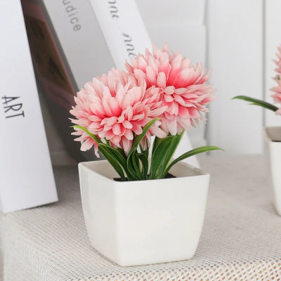 1 unidad de flores de escritorio, plantas artificiales en macetas de crisantemo, hogar, restaurante, decoración de oficina