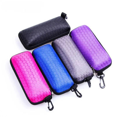 Estuche para Gafas con Diseño de Panal, Caja de Almacenamiento con Cierre, Estuche para Lentes, Estuche para Gafas de Sol, Bolsa con Cierre para Gafas de Sol Negras