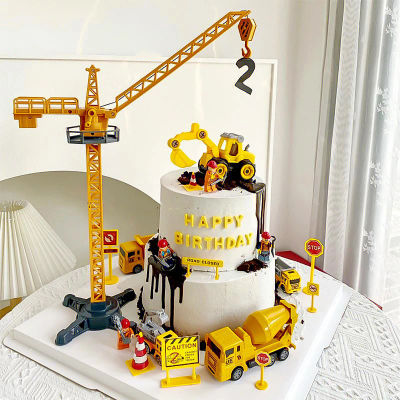 Excavadora, coche, grúa, Tractor, pastel de cumpleaños, decoración de fiesta de construcción, niño, Baby Shower, 1er cumpleaños, fiesta, Kit para hornear pasteles