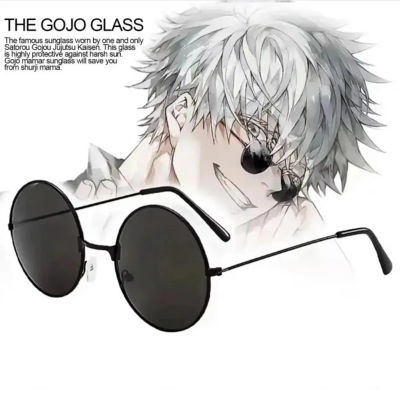 Gafas Anime Jujutsu Kaisen Gojo Satoru Cosplay gafas negras gafas de sol de alta calidad fiesta hombres mujeres Prop