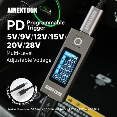 Cargador Rápido PD de 140W, Cable Tipo-C a CC Ajustable de 5-28V con Pantalla IPS, Universal para Laptop y Router