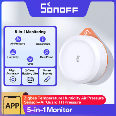 Sensor de Presión de Aire Sonoff Zigbee, Monitor de Temperatura, Humedad y Presión Barométrica para el Hogar Inteligente, Alerta por Aplicación, Oficina, SNZB-02M