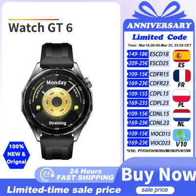 2025 HUAWEI WATCH GT 6 Smartwatch Pantalla AMOLED de 1,47”/1,32” Ancho de la batería de hasta 21 días Frecuencia cardíaca NFC Compatible con iOS y Android