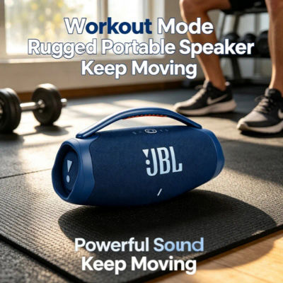 Altavoz Bluetooth Portátil Inalámbrico JBL BOX3, Resistente al Agua y al Polvo con Nivel de Protección IP68, Equipado con Banco de Energía Integrado, Subwoofer