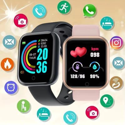 Reloj inteligente para mujeres y hombres, reloj de pulsera con Bluetooth, reproductor de música, pulsera deportiva, Monitor de sueño, relojes digitales