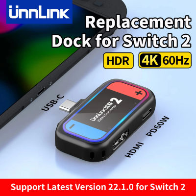 Estación de acoplamiento portátil Unnlink para Nintendo Switch 2, mini base de viaje con salida HDMI 4K y carga PD para NS2 a TV/Monitor
