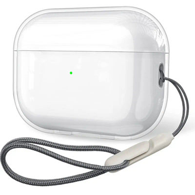 Funda transparente de TPU suave para auriculares con correa de cordón para Airpods Pro 2 3 2025 2a generación Air Pods 3 2 1 4 2024, accesorios de cubierta