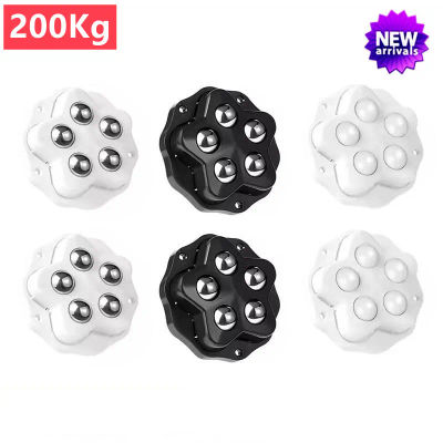 Nuevo 4 Uds. Rueda Universal de bola silenciosa autoadhesiva 200Kg 5 cuentas ruedas para muebles rueda de acero inoxidable 360 ° rotación