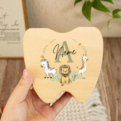 Memoria de dientes de madera para bebé, bandejas de hadas de dientes de madera, regalos de bautizo, regalo de Baby Shower, cajas de almacenamiento de dientes de bebé de madera personalizadas