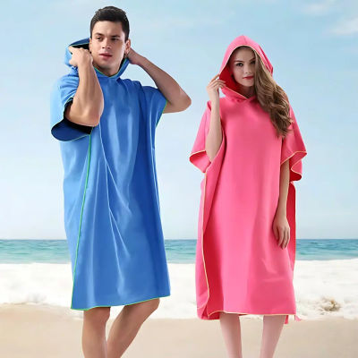 Poncho de Surf, toalla cambiante, bata con capucha, manta de playa de microfibra, Toalla de baño, traje de neopreno, Poncho de playa para adultos