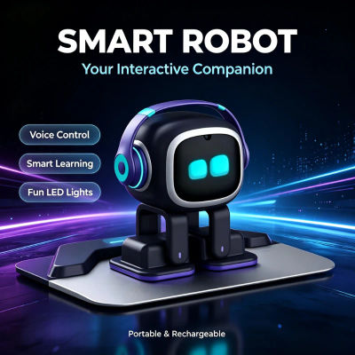 Robot de Compañía Inteligente AI EMO con Reconocimiento de Voz para Comunicación Emocional, Mascota Electrónica para Niños y Adultos