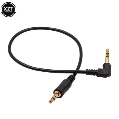 Cable auxiliar macho a macho para coche, 1 piezas, 30cm, 3,5mm, chapado en oro, ángulo de 90 grados, Audio para MP3, auriculares, teléfono y altavoz