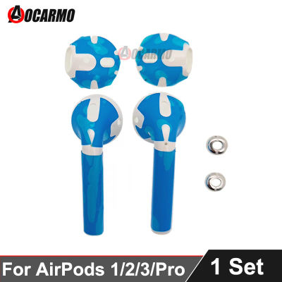 Aocarmo - Carcasa para Auriculares Apple AirPods 1 2 3 4 Pro Pro2, Juego Completo de Repuesto para Reparación de la Carcasa