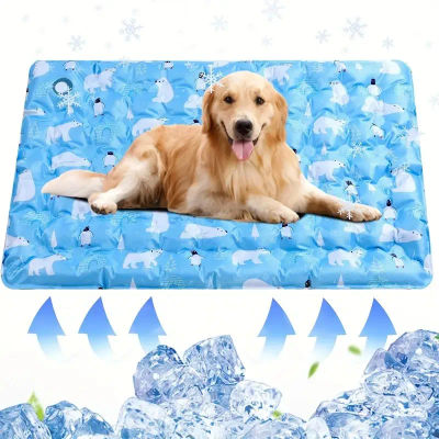 Alfombra refrescante para mascotas, colchoneta de agua para perros, cama fría portátil y duradera, cojín de hielo para perros pequeños y grandes.