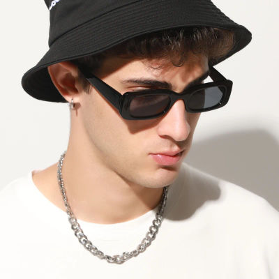 Gafas de sol cuadradas rectangulares para hombre, gafas de sol pequeñas de diseñador de marca, lentes negros Retro para conducir, para pescar, UV400