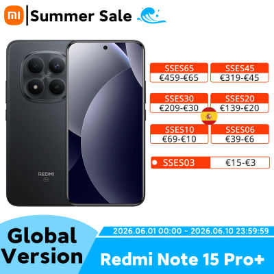 Teléfono Inteligente Redmi Note 15 Pro+ Versión Global, Batería de 6500 mAh y 100 W, Snapdragon 7s Gen 4, Cámara Principal de 200 MP con OIS, Teléfono Móvil Xiaomi