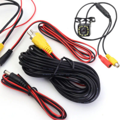 Cable de cámara de marcha atrás de 6m, extensión RCA para coche, camión, RV, instalación de Monitor de cámara de respaldo con Cable de detección, Cable de alimentación de 6V