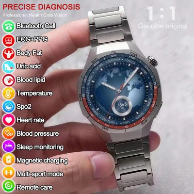 Reloj Inteligente 2026 Original con ECG, Presión Arterial, Ácido Úrico, Lípidos, Grasa Corporal, NFC, Bluetooth, Llamadas, Diagnóstico de Salud para Hombres
