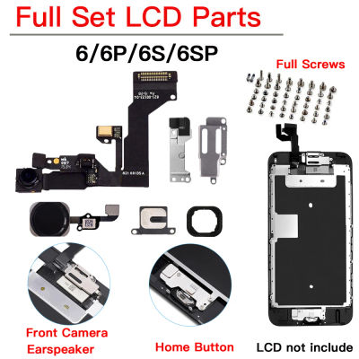 Juego completo de piezas LCD para iPhone 6, 6P, 6S Plus, cámara frontal, botón de inicio, Cable flexible, altavoz de oreja con todas las tornillos de repuesto