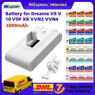 Batería Original de 5000mAh para Dreame V9 V9P XR V10 VVN3 VVN4 V8, batería de repuesto, accesorio para aspiradora inalámbrica de mano