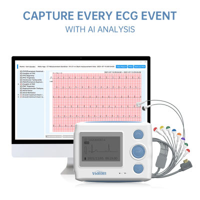 Máquina de sistema de análisis dinámico inteligente para uso médico, Monitor Holter de 12 conductores, dispositivo Ecg 24H, grabación EKG, Software gratuito para PC