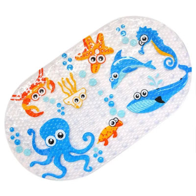 Alfombra de baño antideslizante de dibujos animados con ventosas, alfombrillas de ducha de 38x69cm para baño, alfombra de bañera para niños, alfombra de baño, 1 ud.