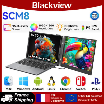 Extensor de Pantalla para Portátil Blackview SCM8, 15,3" 1080P FHD IPS (16:10), Monitor Portátil Compatible con Windows/Mac/Chrome OS.