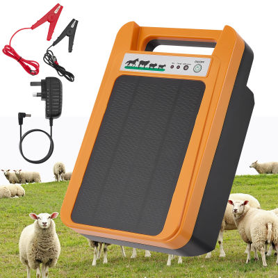 Cerca Eléctrica Solar para Animales de 10KM, 0.2J, con Batería, Cargador de Energía Solar, Dispositivo para Animales de Granja, Ganado, Ovejas y Aves de Corral